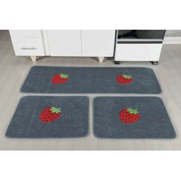 Kit de Cozinha 3 Peças Morango Cinza - 1