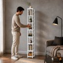 Ver imagem 3 de Estante Multiuso Organizador Livreiro Estilo Industrial 180x40 Branco Total