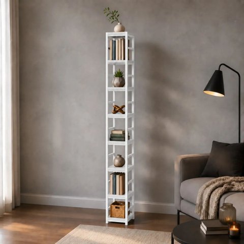 Estante Multiuso Organizador Livreiro Estilo Industrial 180x40 Branco Total