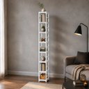 Ver imagem 1 de Estante Multiuso Organizador Livreiro Estilo Industrial 180x40 Branco Total
