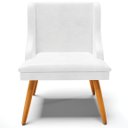 Ver imagem 7 de Cadeira Decorativa Sala de Jantar Pés Palito de Madeira Firenze PU Branco Brilho/Natural G19 - Gran