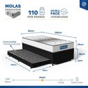 Ver imagem 5 de Cama Box Baú com Colchão de Molas Ensacadas Double Face Essence Probel + Auxiliar Solteiro 88cm