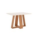 Ver mais imagens de Conjunto: Mesa de Cozinha Lins C/ Tampo Reto Madeirado C/ Vidro 120x80cm e 4 Cadeiras Esther Nature/