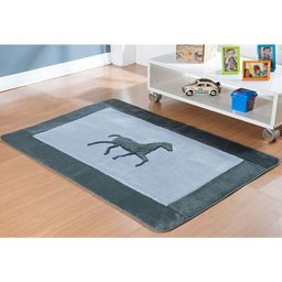 Tapete Infantil para Quarto de Menino Pelúcia Horse Cinza - 1 Tapete Infantil para Quarto de Menino Pelúcia Horse Cinza - 1