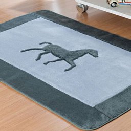 Tapete Infantil para Quarto de Menino Pelúcia Horse Cinza - 2 Tapete Infantil para Quarto de Menino Pelúcia Horse Cinza - 2