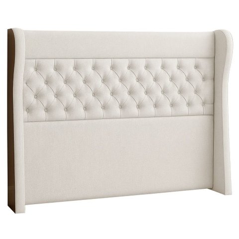 Cabeceira Casal Queen 195 Cm Savana Corano Marrom/linho Cru - Nexta Casa