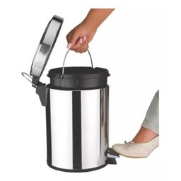 Lixeira Em Aço Inox Com Pedal 5l Banheiro Cozinha Mimo Style - 2