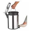 Ver imagem 2 de Lixeira Em Aço Inox Com Pedal 5l Banheiro Cozinha Mimo Style