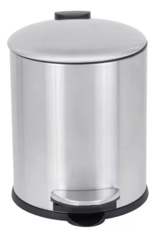 Lixeira Em Aço Inox Com Pedal 5l Banheiro Cozinha Mimo Style - 4