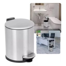 Lixeira Em Aço Inox Com Pedal 5l Banheiro Cozinha Mimo Style - 3