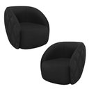 Ver imagem 1 de Kit 2 Poltronas Decorativas Clarke PU Preto - Gran Belo