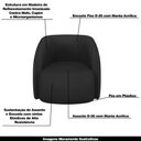 Ver imagem 3 de Kit 2 Poltronas Decorativas Clarke PU Preto - Gran Belo