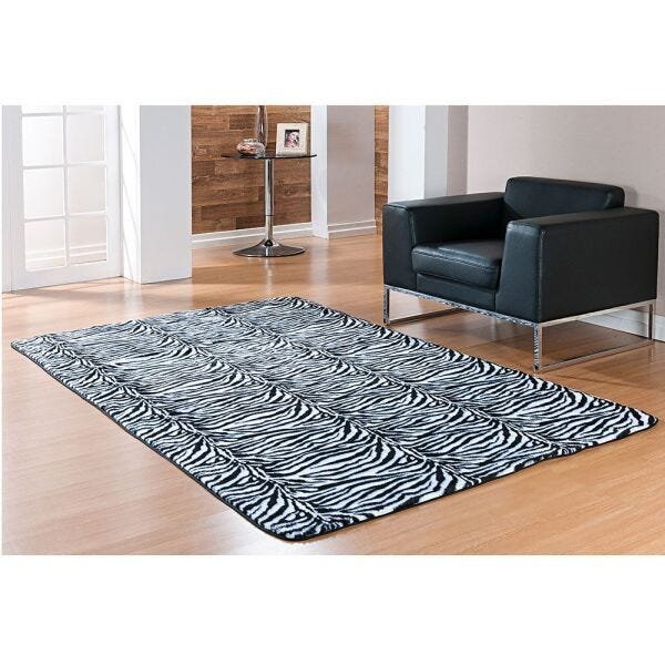 Tapete para Sala 2,20M x 1,33M Safari Zebra Antiderrapante - 1