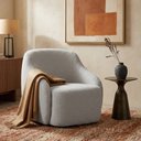 Ver imagem 3 de Poltrona Decorativa Vitta Pés Madeira Bouclé Cinza Claro - Nexta Casa