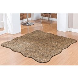 Tapete para Sala Ondulado 1,33M x 1,33M Onça com Pelúcia - 1