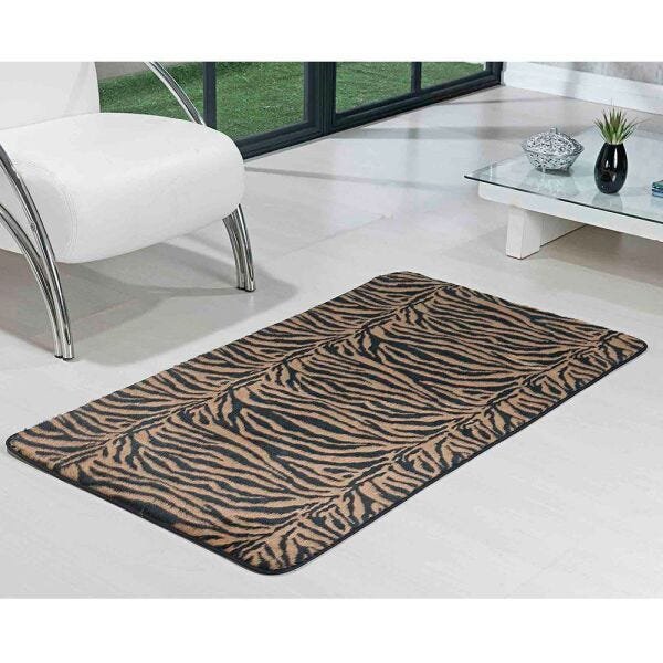 Tapete para Quarto Passadeira 1,28M x 68cm Tigre com Pelúcia - 1