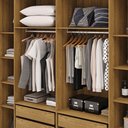 Ver imagem 6 de Guarda Roupa Casal Madesa 6 Portas 2 com Espelhos Bater 6 Gavetas com Cabideiros Mdf Nature/offwhite