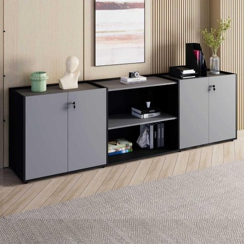 Armário para Escritório F5 4 Portas 2 Prateleiras MDP 240cm F5 Office