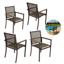 Ver imagem 1 de Kit 4 Cadeiras Amelia Tela Sling para Piscina Jardim Varanda Jantar