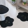 Jogo de Tapete para Banheiro 3 Peças Beija-Flor Preto - 2