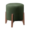 Ver imagem 1 de Puff Estofado Decorativo Redondo Sala de Estar Eloá Suede:verde