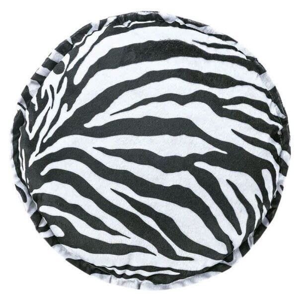 Almofada Redonda Decorativa Estampa Safari Zebra 44cm - 2