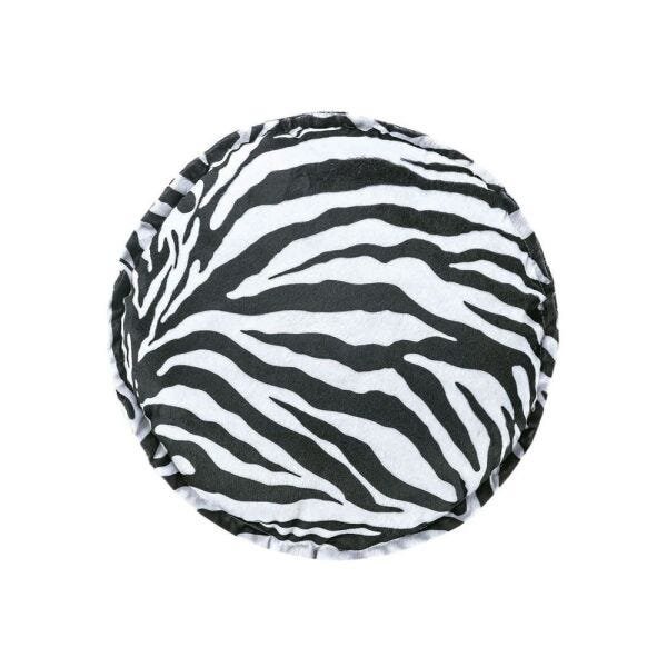 Almofada Redonda Decorativa Estampa Safari Zebra 44cm - 1