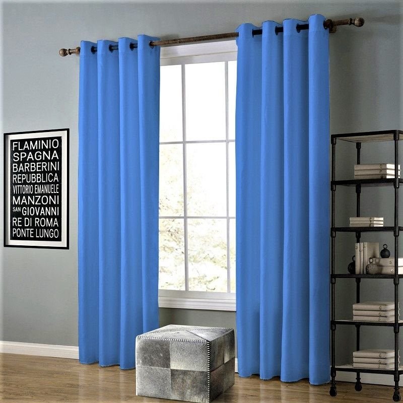 Cortina de Oxford Azul Turquesa Para Sala E Quarto 3,00 X 2,20 - 1