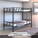 Ver imagem 1 de Beliche Duarte Solteiro 100% Ferro Reforçado Industrial com Escada Grade e 2 Colchões - Preto