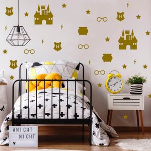 Kit de Adesivos Harry Potter - Dourado