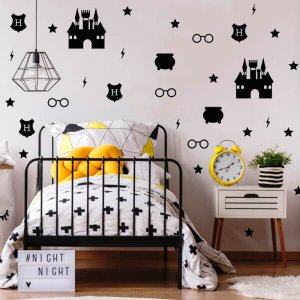 Kit de Adesivos Harry Potter - Preto