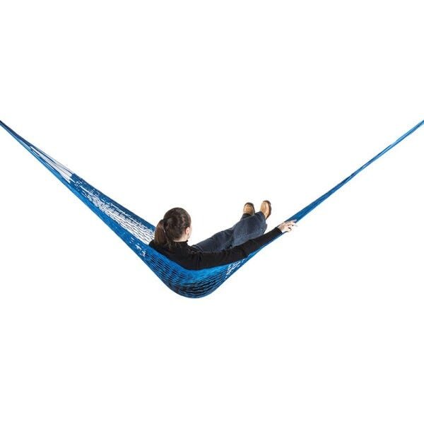Rede de Dormir e Descanso Camping Nylon Impermeável Azul Anil