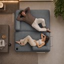Ver imagem 7 de Sofá Cama Orbe 1,90m Xpand Tech Tecido Boucle Cinza Escuro Cama Inbox