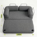 Ver imagem 6 de Sofá Cama Orbe 1,90m Xpand Tech Tecido Boucle Cinza Escuro Cama Inbox