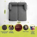Ver imagem 3 de Sofá Cama Orbe 1,90m Xpand Tech Tecido Boucle Cinza Escuro Cama Inbox