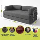 Ver imagem 2 de Sofá Cama Orbe 1,90m Xpand Tech Tecido Boucle Cinza Escuro Cama Inbox