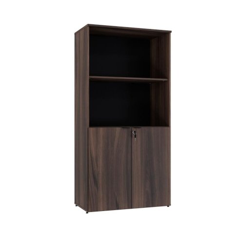 Armário Alto Estante com 02 Portas 161,5x80x42cm Wlae80 Nogal - Preto