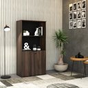 Ver imagem 6 de Armário Alto Estante com 02 Portas 161,5x80x42cm Wlae80 Nogal - Preto