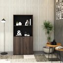 Ver imagem 3 de Armário Alto Estante com 02 Portas 161,5x80x42cm Wlae80 Nogal - Preto