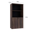 Ver imagem 5 de Armário Alto Estante com 02 Portas 161,5x80x42cm Wlae80 Nogal - Preto