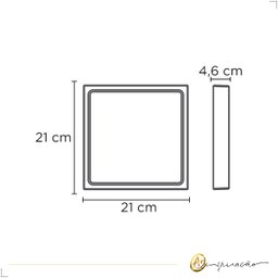 Painel Recuado de Sobrepor Quadrado 18w 21x21cm Branco Led 3000k Luz Quente - 5