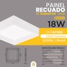 Painel Recuado de Sobrepor Quadrado 18w 21x21cm Branco Led 3000k Luz Quente - 3