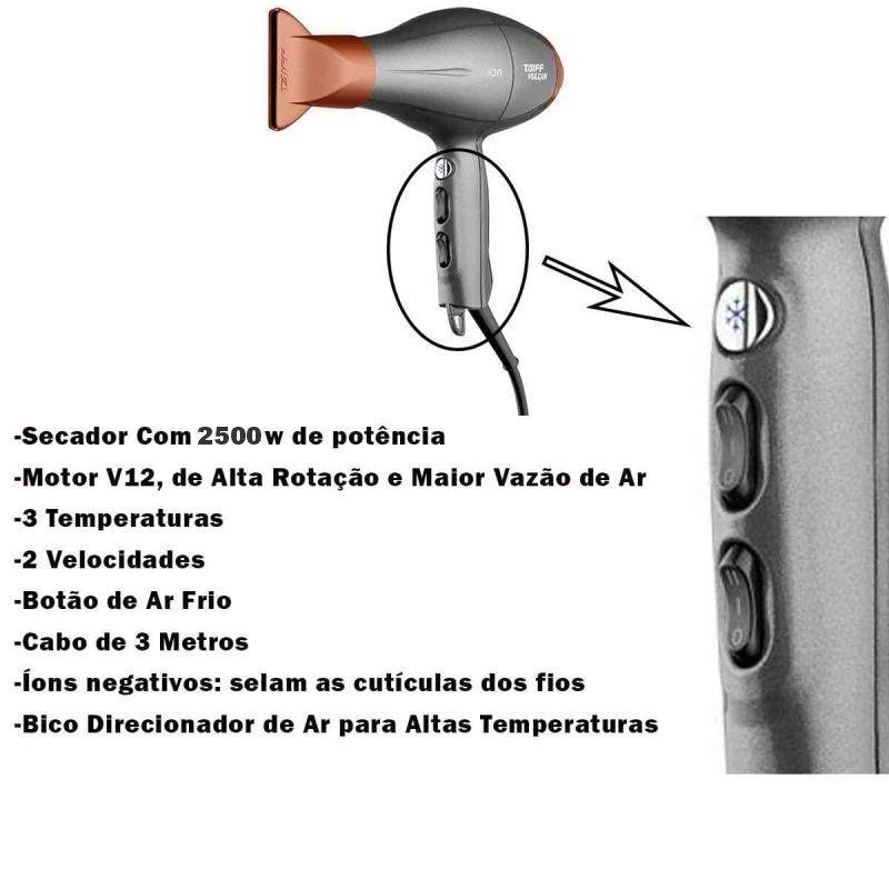 Secador de Cabelo Vulcan Profissional 2500w - Taiff - 3