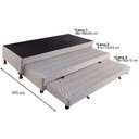 Ver imagem 5 de Cama Box Base c/2 Auxiliares Solteiro Universal Rústico Bordado White (88x188x32) - Paropas