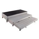 Ver imagem 1 de Cama Box Base c/2 Auxiliares Solteiro Universal Rústico Bordado White (88x188x32) - Paropas