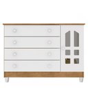 Ver imagem 4 de Quarto de Bebê New Selena 4 Portas com Berço Lila e Cômoda Gran Selena Branco Acetinado Amadeirado e