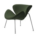 Ver imagem 2 de Poltrona Design Trevo Linho Verde Base Cromada