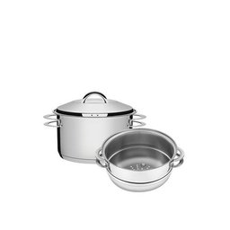 Cuscuzeira aço inox com fundo triplo 2 pç. Tramontina - 1
