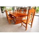 Ver imagem 5 de Conjunto Mesa Rústica Angelim Tampo (300cm X 85cm X 6cm) com 10 Cadeiras Rústicas de Madeira Maciça