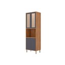 Ver imagem 1 de Paneleiro Cozinha Modulado Celeste C/ 4 Portas C/ Vidro 70cm Cinamomo/titanium Mgm